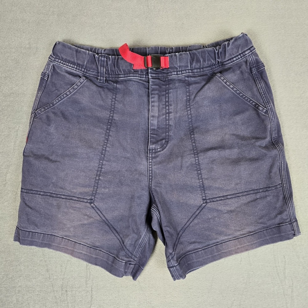 Topo Designs Shorts Mens Large Blue Faded Belted Hiking Climbing Bouldering